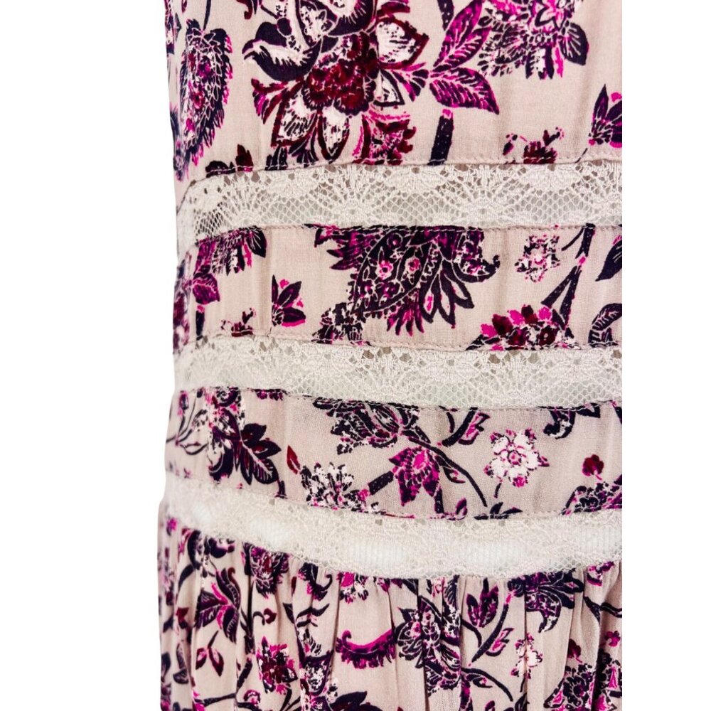 Free People Purple Floral Voile & Lace Trapeze Slip Dress | Boho Grunge Fairy M - Picture 11 of 16